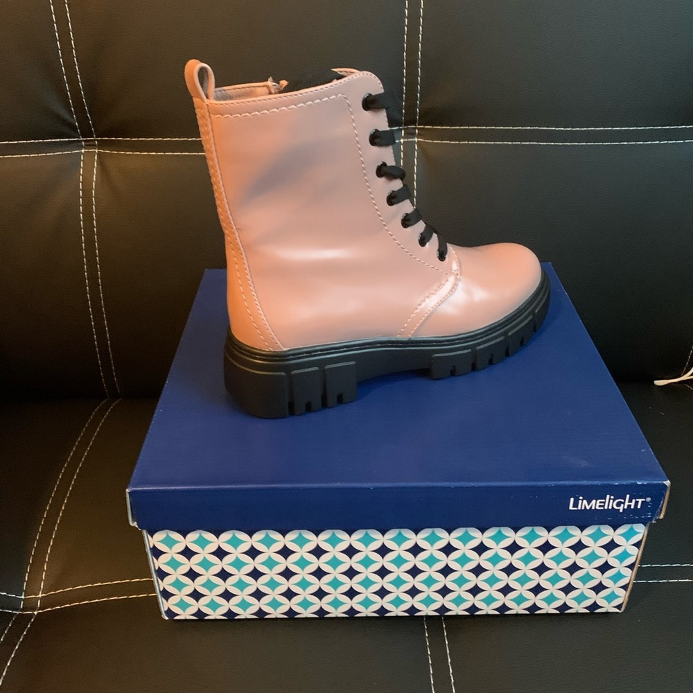 New pink combat boots